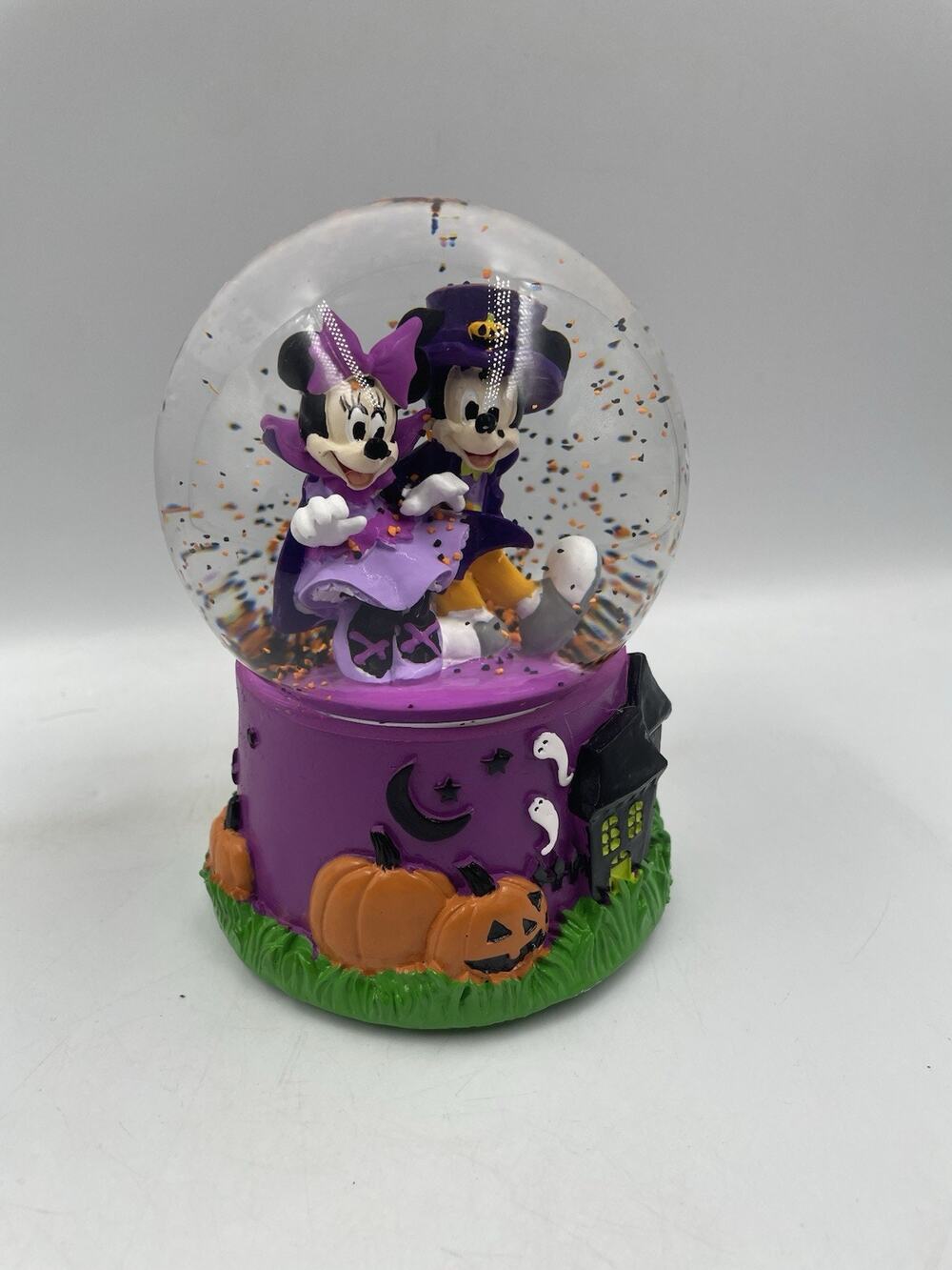Halloween Disney Mickey & Minnie Mouse Musical Snow Water Globe New